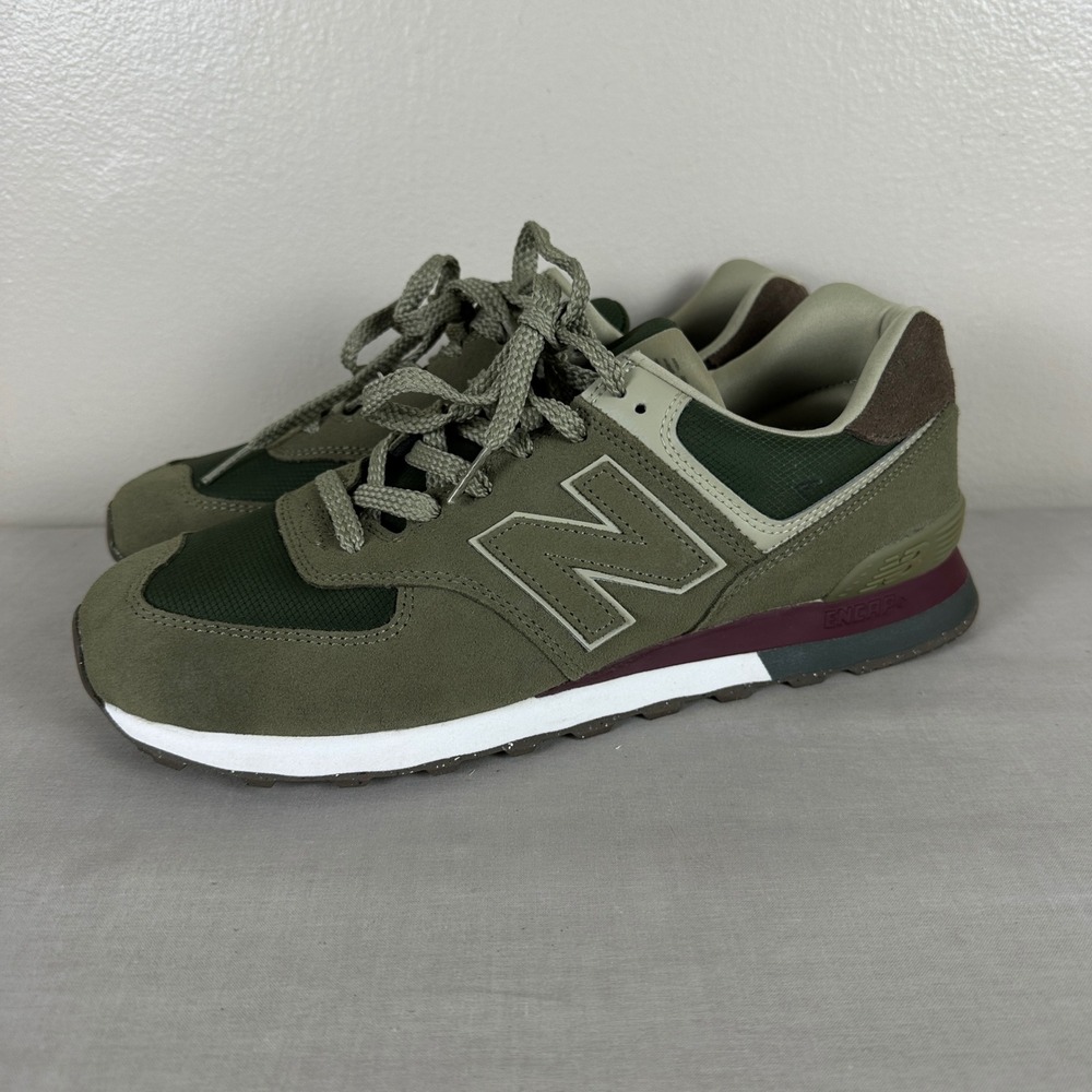 New Balance Men's 10.5 574 Sneakers Olive Green U574UBB Suede Mesh ENCAP